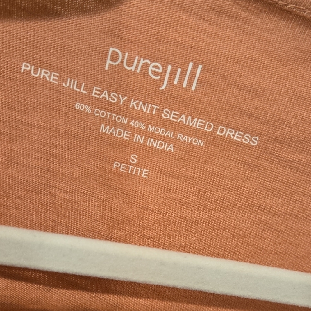 Pure Jill Easy Knit Seamed Dress Terra Cotta Pink Spring Normcore | SP - Picture 3 of 5